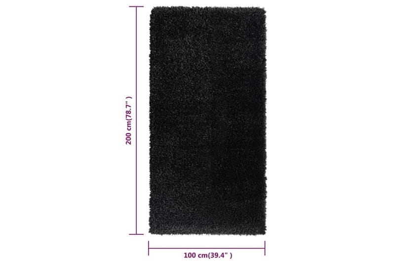 Matta svart 100x200 cm 50 mm - Svart - Textil & mattor - Mattor - Utomhusmattor - Plastmattor