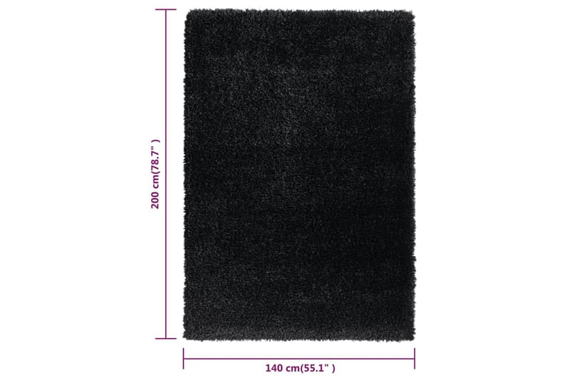 Matta svart 140x200 cm 50 mm - Svart - Textil & mattor - Mattor - Utomhusmattor - Plastmattor