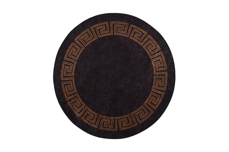 Matta tvättbar Ï†120 cm svart och guld halkfri - Flerfärgad - Textil & mattor - Mattor - Utomhusmattor - Plastmattor
