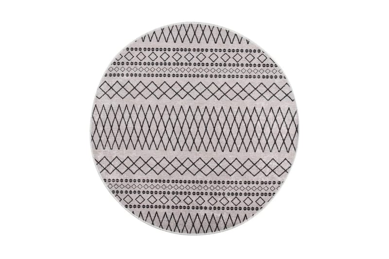 Matta tvättbar Ï†120 cm svart och vit halkfri - Flerfärgad - Textil - Mattor - Utomhusmattor - Plastmattor