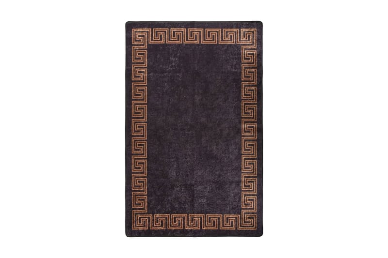 Matta tvättbar 160x230 cm svart och guld halkfri - Flerfärgad - Textil - Mattor - Modern matta - Friezematta