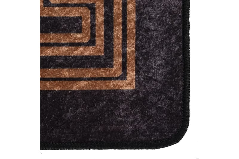 Matta tvättbar 160x230 cm svart och guld halkfri - Flerfärgad - Textil & mattor - Mattor - Utomhusmattor - Plastmattor