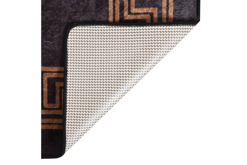 Matta tvättbar 160x230 cm svart och guld halkfri - Flerfärgad - Textil & mattor - Mattor - Utomhusmattor - Plastmattor