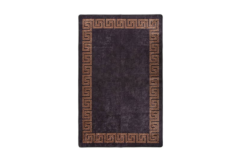 Matta tvättbar 80x150 cm svart och guld halkfri - Flerfärgad - Textil & mattor - Mattor - Utomhusmattor - Plastmattor