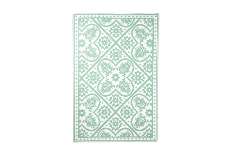 Esschert Design Utomhusmatta 182x122 cm kakel grön och vit - Grön - Textil & mattor - Mattor - Utomhusmattor - Plastmattor