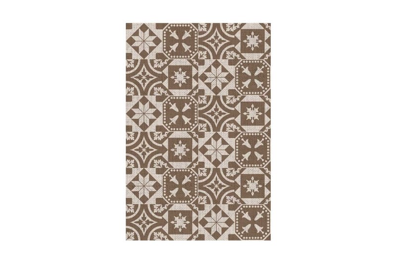 Esschert Design Utomhusmatta 182x122 cm portugisiskt mönster - Brun - Textil - Mattor - Utomhusmattor