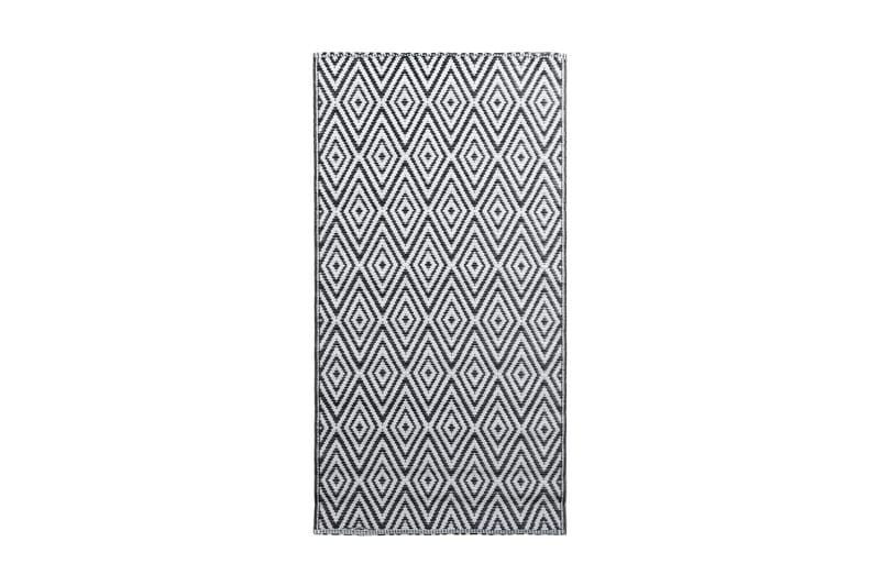 Utomhusmatta vit och svart 190x290 cm PP - Textil & mattor - Mattor - Utomhusmattor