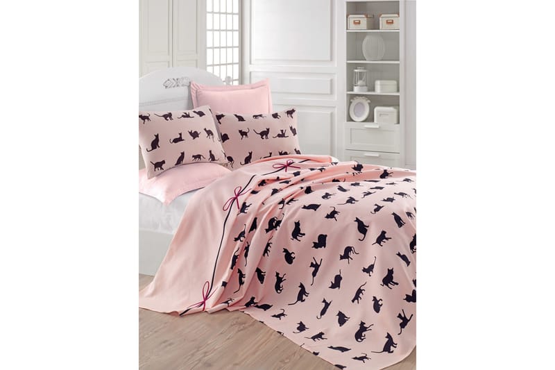 Eponj Home Överkast Dubbelt 200x235 cm - Rosa/Svart - Textil & mattor - Sängkläder - Överkast