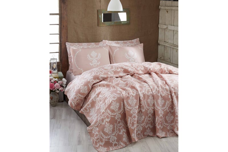 Eponj Home Överkast Dubbelt 200x235 cm - Rosa/Vit - Textil - Sängkläder - Överkast - Överkast dubbelsäng