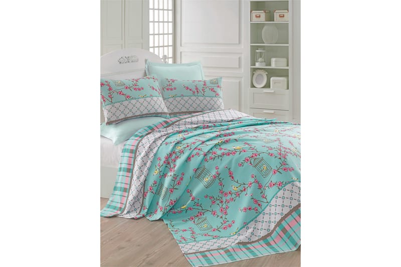 Eponj Home Överkast Dubbelt 200x235 cm - Turkos/Multi - Textil & mattor - Sängkläder - Överkast - Överkast dubbelsäng