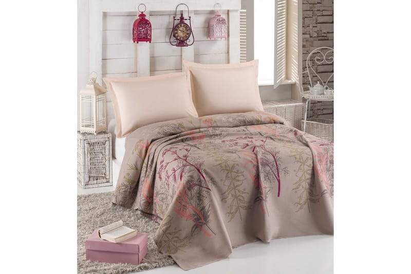 Eponj Home Överkast Enkelt 160x235 cm - Beige/Röd/Rosa/Grön - Textil - Sängkläder - Bäddset & påslakanset