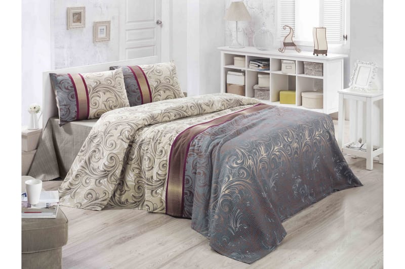 Victoria Överkast Dubbelt 200x230 cm - Creme/Beige/Multi - Textil & mattor - Sängkläder - Bäddset & påslakanset - Påslakanset dubbelsäng