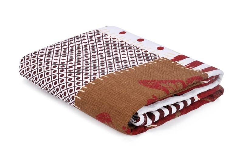 Victoria Överkast Dubbelt 200x230 cm - Röd/Creme/Multi - Textil - Sängkläder - Överkast