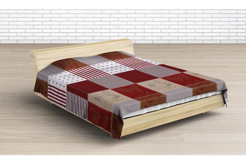 Victoria Överkast Dubbelt 200x230 cm - Röd/Creme/Multi - Textil - Sängkläder - Överkast - Överkast dubbelsäng