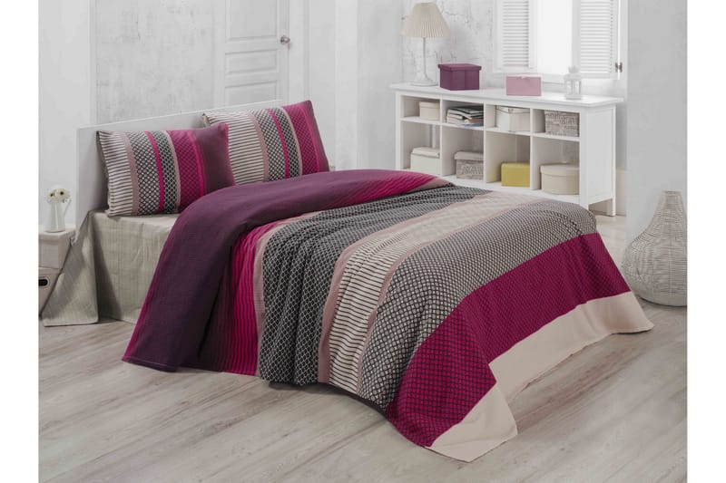 Victoria Överkast Dubbelt 200x230 cm - Rosa/Multi - Textil & mattor - Sängkläder - Överkast - Överkast dubbelsäng