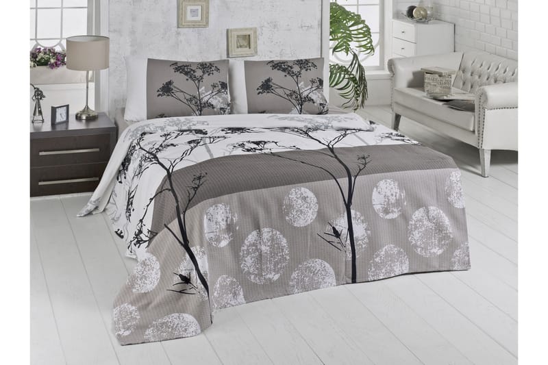 Victoria Överkast Enkelt 160x230 cm - Vit/Grå/Beige/Svart - Textil - Sängkläder - Överkast - Överkast dubbelsäng