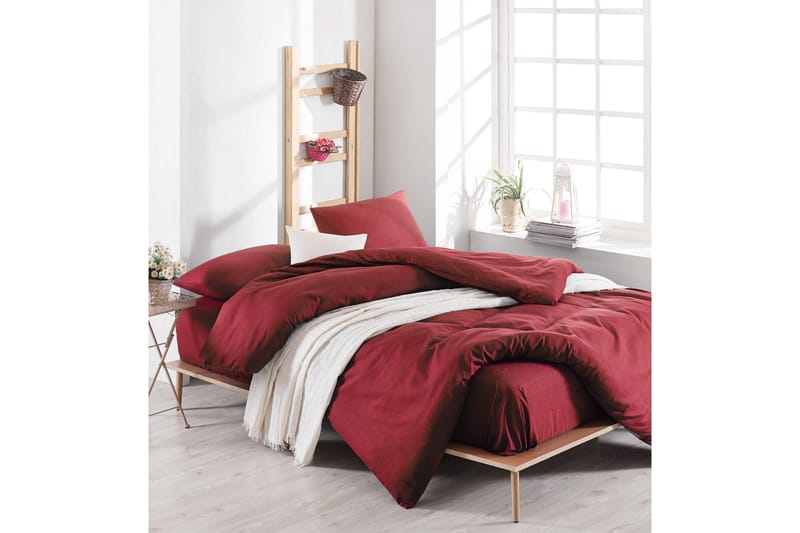 EnLora Home Bäddset Dubbelt 4-dels - Röd - Textil & mattor - Sängkläder - Överkast
