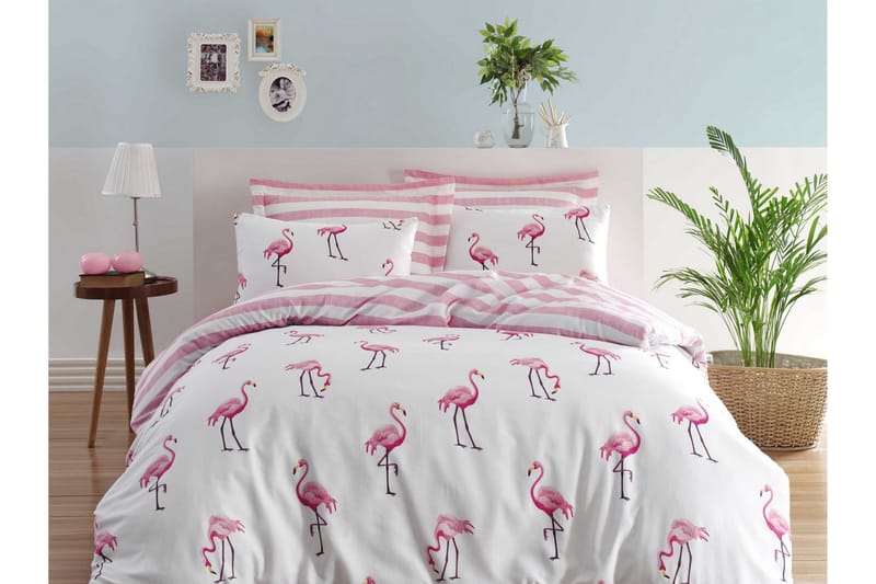 EnLora Home Bäddset Dubbelt 4-dels - Rosa - Textil & mattor - Sängkläder - Överkast