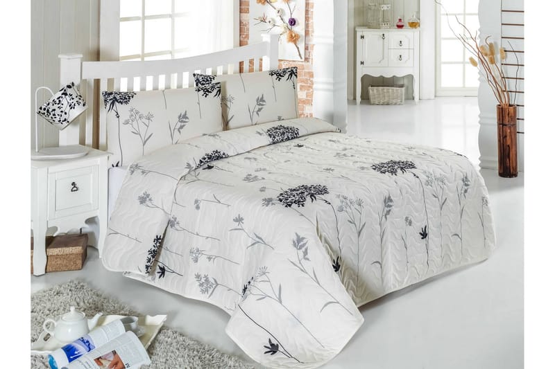 Eponj Home Överkast Dubbelt 200x220+2 Kuddfodral Quiltat - Grå/Beige/Svart - Textil - Sängkläder - Överkast - Överkast dubbelsäng