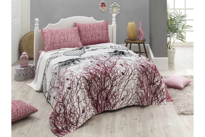 Eponj Home Överkast Dubbelt 200x235+Lakan+2 Kuddfodral - Vit/Röd/Grå/Svart - Textil & mattor - Sängkläder - Överkast