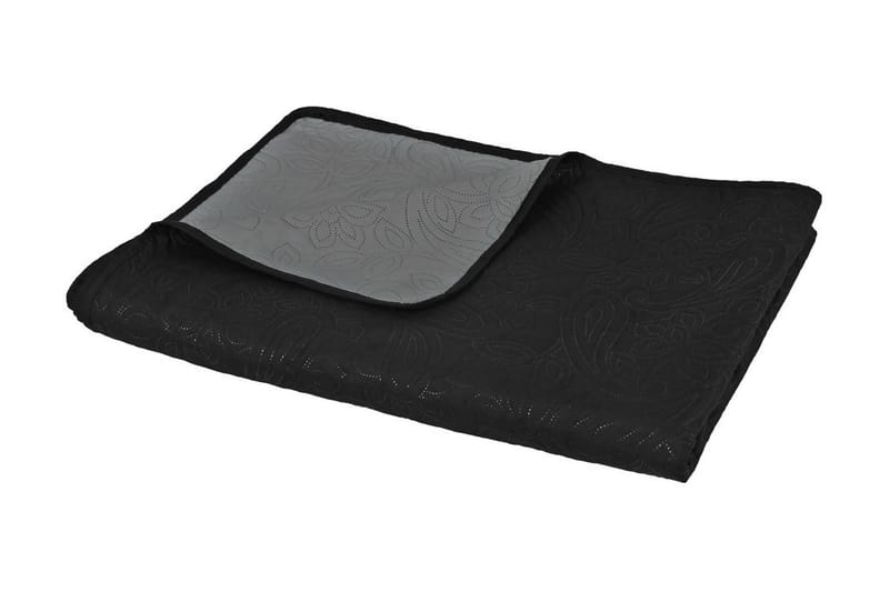 Ã–verkast dubbelsidigt 230x260 cm grå och svart - Grå/Svart - Textil & mattor - Sängkläder - Överkast
