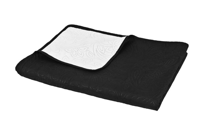 Ã–verkast dubbelsidigt 230x260 cm svart och vit - Svart - Textil & mattor - Sängkläder - Överkast