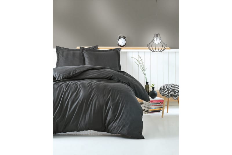 Cotton Box Bäddset Dubbelt 4-dels Premium Satin - Antracit - Textil & mattor - Sängkläder - Bäddset & påslakanset