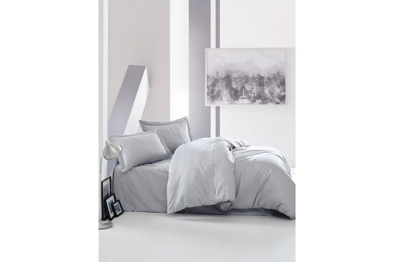 Cotton Box Bäddset Dubbelt 4-dels Premium Satin - Grå - Textil & mattor - Sängkläder - Bäddset & påslakanset