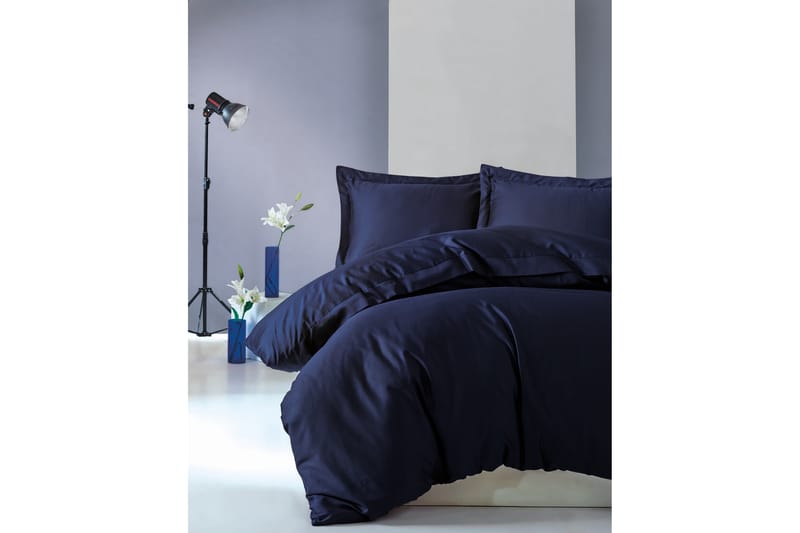 Cotton Box Bäddset Dubbelt 4-dels Premium Satin - Mörkblå - Textil & mattor - Sängkläder - Bäddset & påslakanset