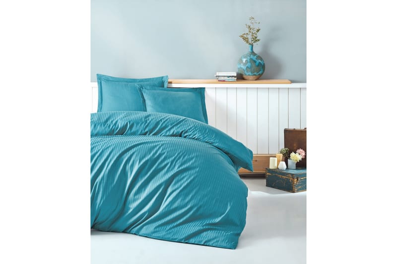 Cotton Box Bäddset Dubbelt 4-dels Premium Satin - Turkos - Textil & mattor - Sängkläder - Bäddset & påslakanset - Påslakanset dubbelsäng