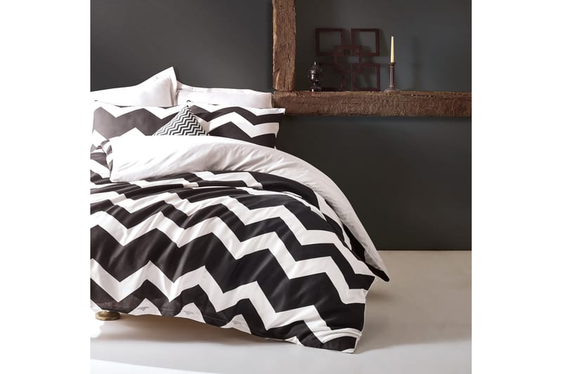 EnLora Home Bäddset Dubbelt 4-dels - Svart/Vit - Textil - Sängkläder - Bäddset & påslakanset - Påslakanset dubbelsäng