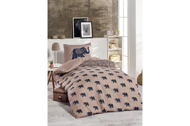 EnLora Home Bäddset Enkelt 2-dels - Beige/Blå - Textil & mattor - Sängkläder - Bäddset & påslakanset - Påslakanset enkelsäng