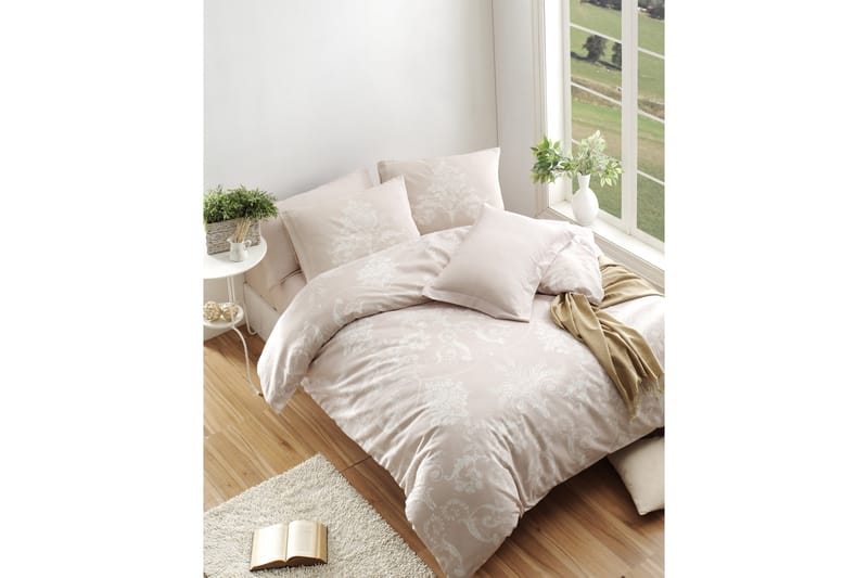 Eponj Home Bäddset Dubbelt 4-dels - Beige/Vit - Textil & mattor - Sängkläder - Bäddset & påslakanset - Påslakanset dubbelsäng