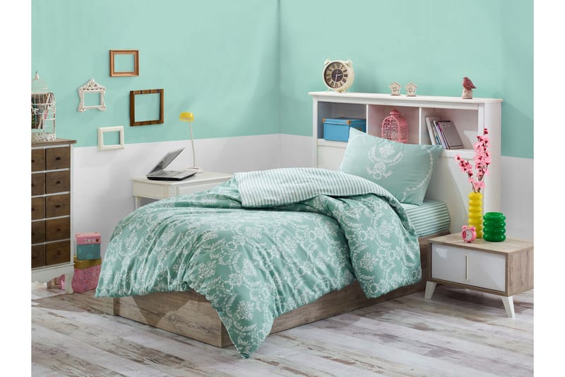 Eponj Home Bäddset Enkelt 3-dels - Grön/Vit - Textil & mattor - Sängkläder - Bäddset & påslakanset - Påslakanset dubbelsäng