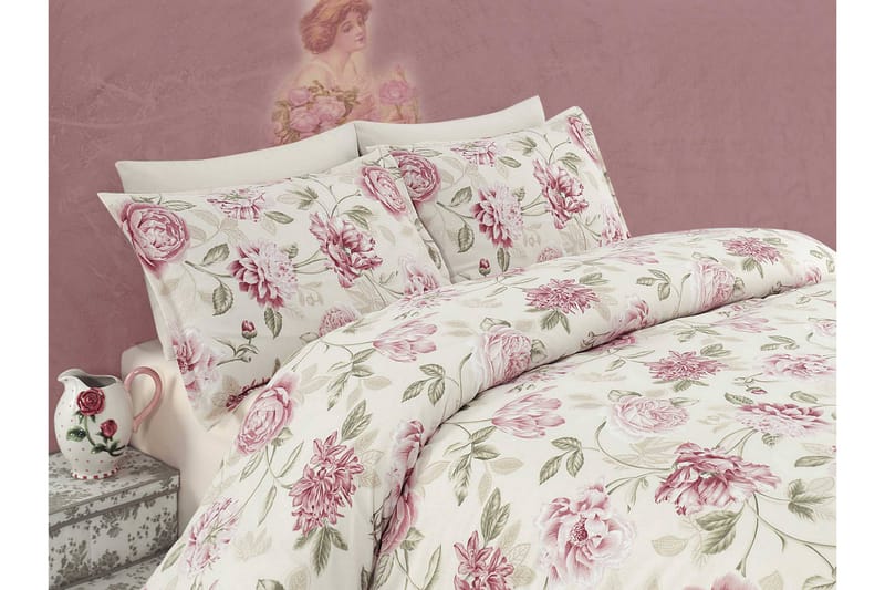 Eponj Home Bäddset Enkelt 3-dels - Rosa/Creme/Grön - Textil & mattor - Sängkläder - Bäddset & påslakanset