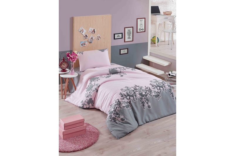 Eponj Home Bäddset Enkelt 3-dels - Rosa/Grå - Textil & mattor - Sängkläder - Bäddset & påslakanset - Påslakanset dubbelsäng