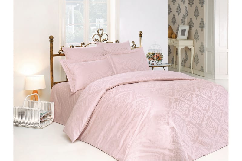 Primacasa by Türkiz Bäddset Dubbelt 6-dels Satin - Rosa - Textil & mattor - Sängkläder - Bäddset & påslakanset - Påslakanset dubbelsäng