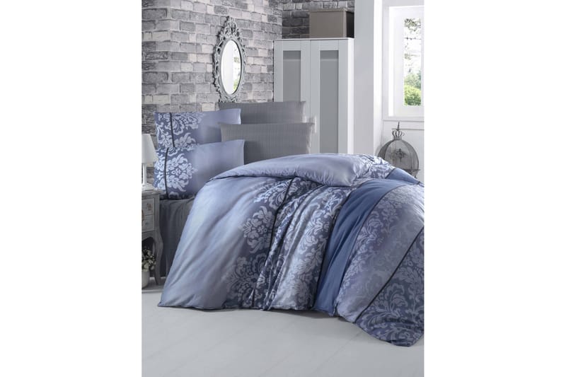 Victoria Bäddset Dubbelt 4-dels - Blå/Mörkblå - Textil & mattor - Sängkläder - Bäddset & påslakanset - Påslakanset dubbelsäng