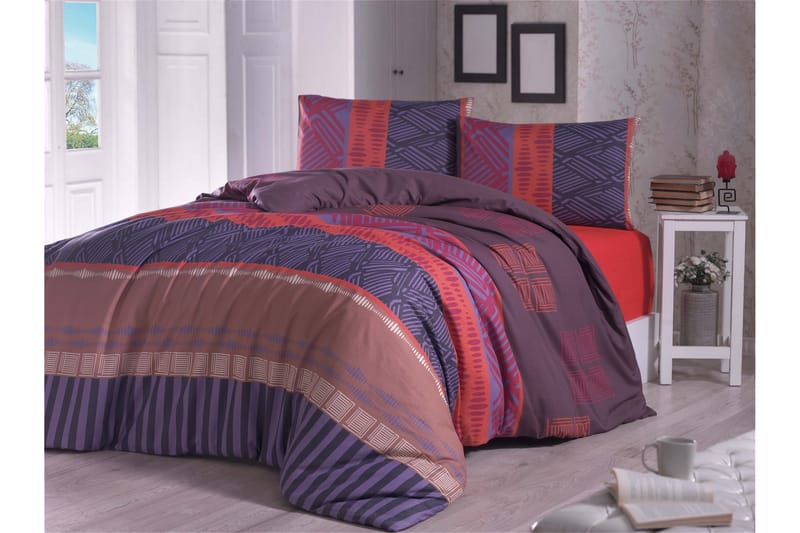 Victoria Bäddset Dubbelt 4-dels - Lila/Multi - Textil & mattor - Sängkläder - Bäddset & påslakanset - Påslakanset dubbelsäng