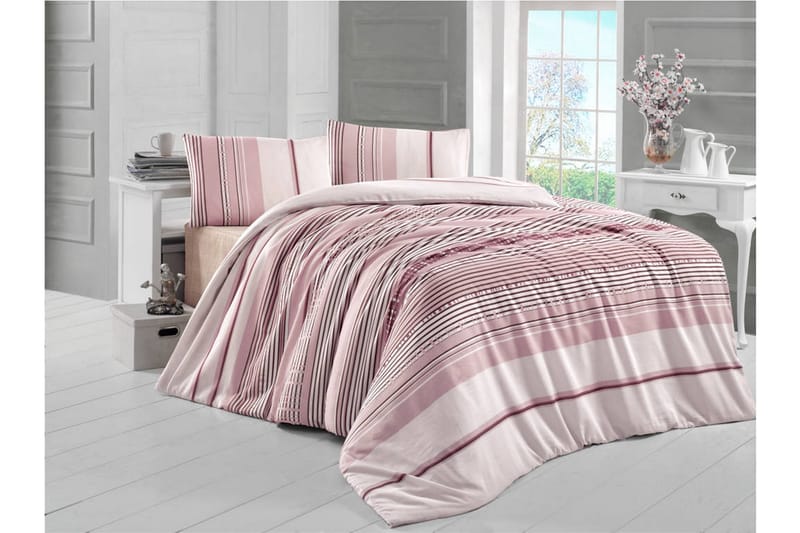 Victoria Bäddset Dubbelt 4-dels - Rosa - Textil & mattor - Sängkläder - Bäddset & påslakanset - Påslakanset dubbelsäng