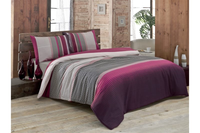 Victoria Bäddset Dubbelt 4-dels - Rosa/Multi - Textil & mattor - Sängkläder - Bäddset & påslakanset - Påslakanset dubbelsäng