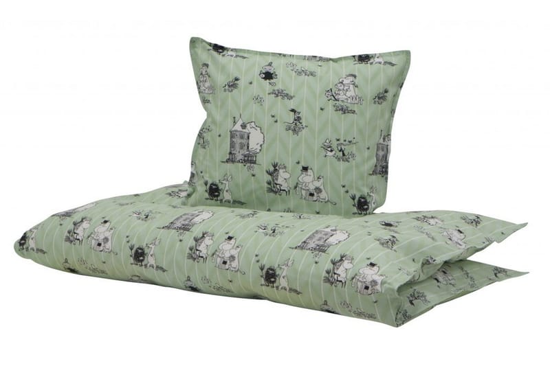 Moomin Bäddset 100x130 - Grön - Textil & mattor - Sängkläder - Bäddset & påslakanset