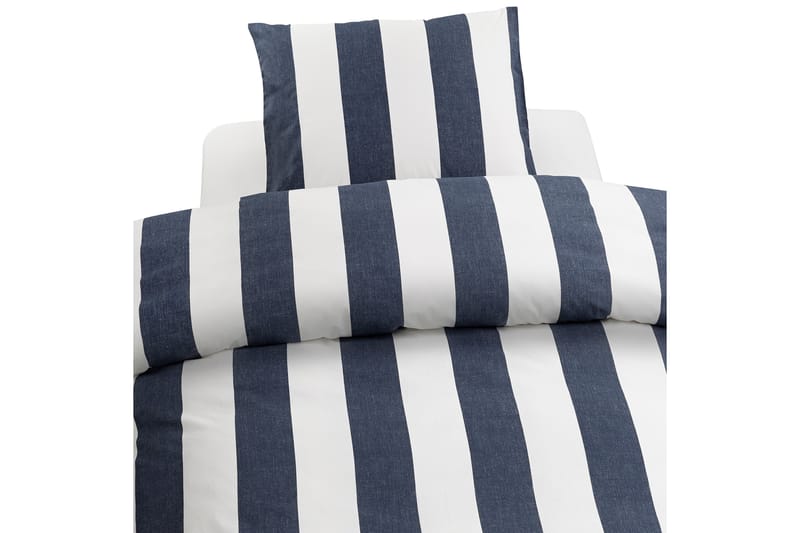 Block Stripe 3-Dels Bäddset 210x220/50x60 cm Marinblå - Borganäs - Textil & mattor - Sängkläder - Bäddset & påslakanset
