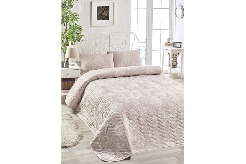 EnLora Home Överkast Enkelt 160x220+Kuddfodral - Beige/Vit - Textil & mattor - Sängkläder - Bäddset & påslakanset