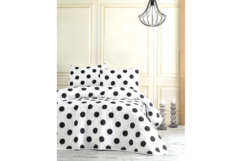 EnLora Home Överkast Enkelt 160x220+Kuddfodral Quiltat - Svart/Vit - Textil & mattor - Sängkläder - Bäddset & påslakanset