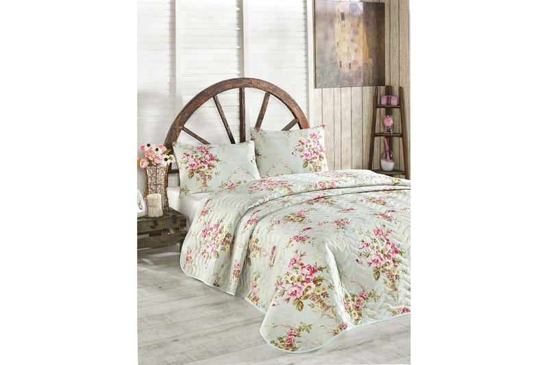 Eponj Home Överkast Enkelt 160x220+Kuddfodral Quiltat - Mint/Rosa/Gul/Grön - Textil & mattor - Sängkläder - Överkast