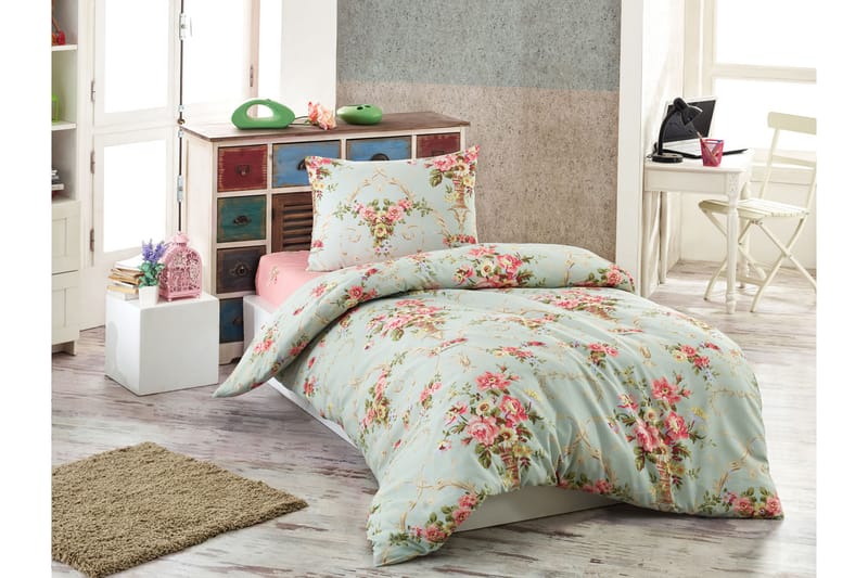 Eponj Home Bäddset Enkelt 3-dels - Mint/Rosa/Gul/Grön - Textil & mattor - Sängkläder - Bäddset & påslakanset