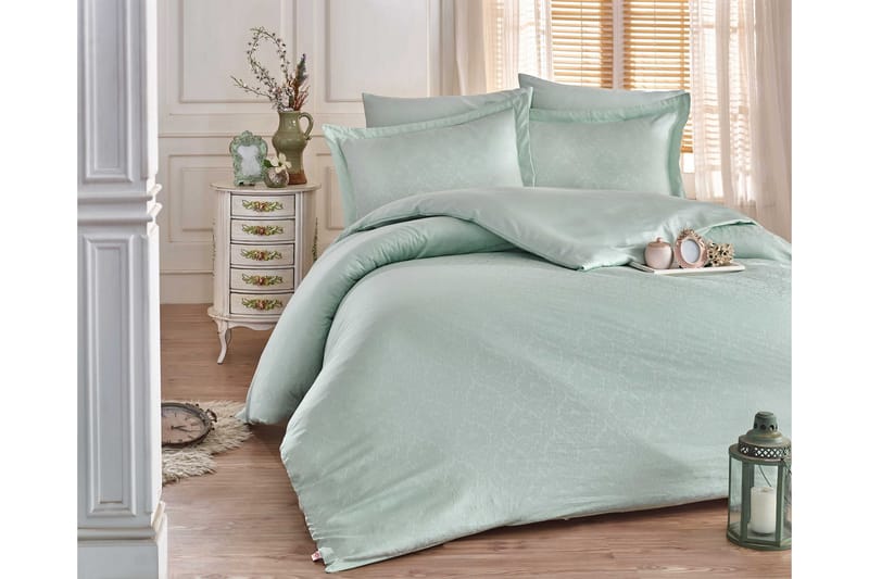 Hobby Exclusive Satin Bäddset - Grön - Textil & mattor - Sängkläder - Bäddset & påslakanset