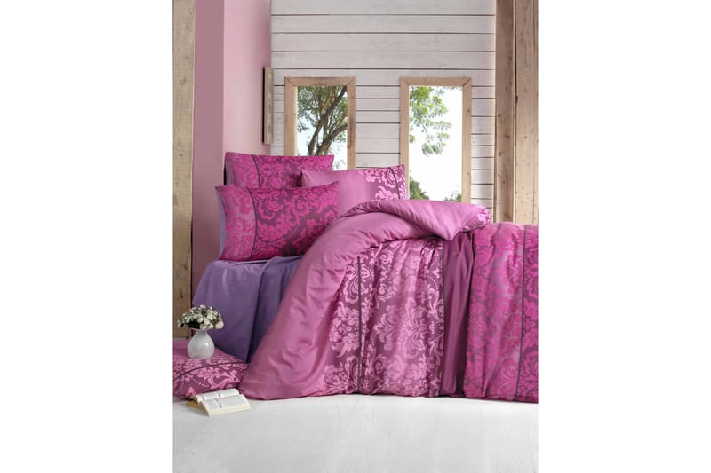 Victoria Bäddset Enkelt 3-dels - Röd/Rosa - Textil & mattor - Sängkläder - Bäddset & påslakanset