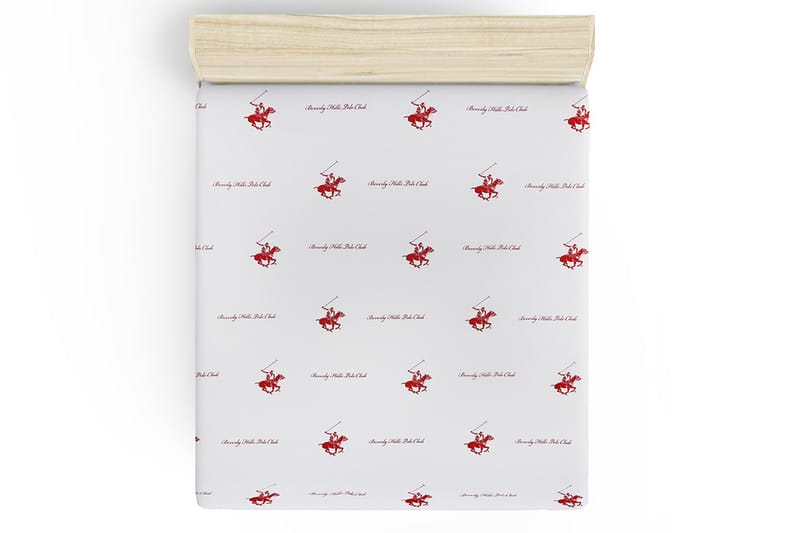 Beverly Hills Polo Club Lakan Enkelt 180x240 cm Ranforce - Röd/Vit - Textil - Sängkläder - Lakan